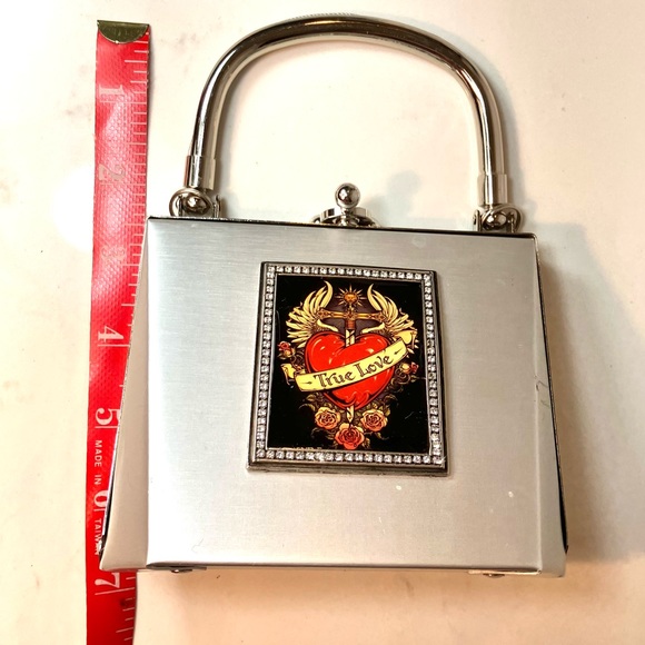 Small silver Ed Hardy (inspired) “True Love” purse (brand unknown) - Picture 4 of 9